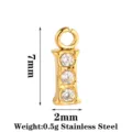 Ciondolo iniziale in acciaio inossidabile dorato con zircone per la creazione di gioielli. - Lettera I / Oro