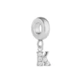 Colgante Letra K de Acero Inoxydable con Circonita para Pulsera de Cadena de Serpiente - Letra K / Color acero