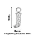 Ciondolo Charm Lettera J in Acciaio Inossidabile Zircone per Bracciale Collana DIY - Lettera J / Argento