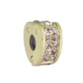 Gold-plated heart charm bead with pink crystals DIY bracelet accessory Pandora style - Gold Heart Champagne Zircon