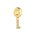 Colgante de letra L de acero inoxidable dorado con circonita para pulseras DIY. - Letra L / Dorado