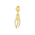 Goldener Oktopus Charm Edelstahl Einhänger Zirkonia DIY Armband Accessoire Schmuck - Oktopus / Gold