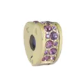 Gold-plated purple rhinestone charm bead DIY bracelet jewelry accessory for women elegant gift - Gold Color Heart Purple Rhinestone