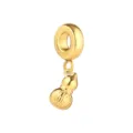 Vergoldeter Kürbis-Charm-Anhänger mit Fu-Zeichen, kompatibel mit europäischen Schlangenarmbändern. - Kürbisflasche / Gold