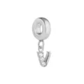 Abalorio colgante de letra V en plata con circonitas brillantes para pulseras de cadena. - Letra V / Color acero