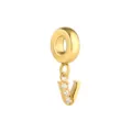 Elegante colgante de letra V de acero inoxidable dorado con circonita para pulsera DIY. - Letra V / Dorado