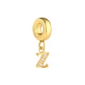 Abalorio colgante con letra Z de acero inoxidable dorado para pulsera serpiente DIY. - Letra Z / Dorado