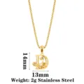Retro blumenverzierte Zirkon Buchstabe D Anhänger Halskette aus Edelstahl Schmuck Herren - Buchstabe D / Gold