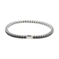 Stainless steel tennis bracelet with black cubic zirconia round stones for men and women. - 3MM Steel Color Round Black Zirconia / 51cm/20inch