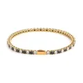 Gold stainless steel tennis bracelet with alternating black and white cubic zirconia stones. - 3MM Gold Color Round 1 White Zirconia + 1 Black Zirconia / 51cm/20inch