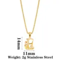 Goldfarbene Edelstahl Buchstaben E Anhänger Halskette mit Zirkonia Steinen Damen. - Buchstabe E / Gold