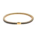 Gold Stainless Steel Tennis Bracelet with Black Round Zirconia Stones for Women Men - 3MM Gold Color Round Black Zirconia / 51cm/20inch