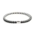 Stainless steel tennis bracelet with round black zircon stones for men and women stylish. - 16cm / 4MM Steel Color Round Black Zirconia