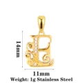 Edelstahl Buchstabe Anhänger mit Zirkonia, stilvolles Design in den Maßen 14x11mm. - Buchstabe E / Gold