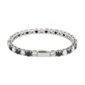 Stainless Steel Tennis Bracelet Black White Round Zircon Stones Unisex Jewelry Gift - 16cm / 5MM Steel Color Round 1 White Zirconia + 1 Black Zirconia