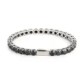 Stainless steel tennis bracelet featuring round black zircon crystals for men and women. - 16cm / 5MM Steel Color Round Black Zirconia