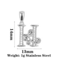 Edler Edelstahl Buchstabe H Anhänger Zirkonia Blumen Initialen DIY Schmuck 14x13mm - Buchstabe H / Stahlfarben