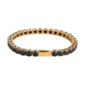 Stainless steel tennis bracelet with round black cubic zirconia, gold tone finish unisex jewelry. - 16cm / 5MM Gold Color Round Black Zirconia