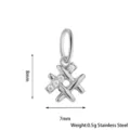 Edelstahl Zirkon Kreuz Form Anhänger Charm Für DIY Schmuck Accessoires Herstellung - Stil A / Silber