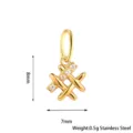 Goldfarbener Edelstahl Gitter Zirkonia Anhänger DIY Mode Schmuck Accessoire Teil - Stil B / Gold