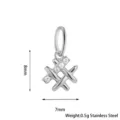 Edelstahl Zirkon Anhänger Gitter Charm DIY Schmuck Zubehör Variante Artikel. - Stil B / Silber