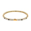 Stainless steel tennis bracelet for men and women, featuring sparkling round cubic zirconia. - 16cm / 3MM Gold Color Round 3 White Zirconia + 1 Black Zirconia