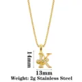Retro Verzierte Zirkon Buchstabe K Anhänger Halskette Edelstahl Gold Schmuck Geschenk Damen - Buchstabe K / Gold