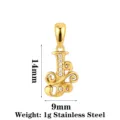 Edelstahl Buchstabe J Anhänger mit funkelnden Zirkonia Steinen, goldenes DIY Schmuck Zubehör. - Buchstabe J / Gold