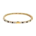 Gold Tennis Bracelet Stainless Steel Black White Round Zirconia Chic Jewelry Gift - 16cm / 3MM Gold Color Round 2 White Zirconia + 1 Black Zirconia