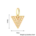 Edelstahl V-förmiger Anhänger, vergoldeter Zirkonia Kristall Charms für DIY Schmuckherstellung. - Dreieck / Gold