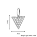 Edelstahl Kristall Pavé Dreieck Anhänger Charms für DIY Schmuckzubehör 10x9 mm - Dreieck / Silber