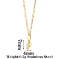Gold stainless steel letter F pendant necklace with sparkly cubic zirconia, dainty clavicle chain. - Letter F / Gold
