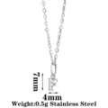 Stainless Steel Letter F Pendant Necklace Cubic Zirconia Initial Necklaces for Women - Letter F / Steel