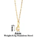 Gold stainless steel initial G letter pendant necklace with sparkling zirconia stones for women. - Letter G / Gold