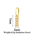 Stainless steel letter pendant with three cubic zirconia stones, lightweight fashion jewelry accessory. - Letter I / Gold