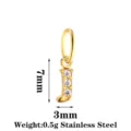 Stainless steel letter J pendant with sparkly cubic zirconia for DIY jewelry making. - Letter J / Gold