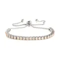 Bracciale tennis in zircone cubico acciaio inossidabile scorrevole regolabile donna 3mm - Colore Acciaio Pietra Champagne