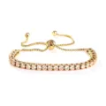 Elegante Bracciale Tennis Dorato Regolabile in Zircone per Donna Gioiello Luminoso - Colore Oro Pietra Champagne