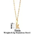 Dainty stainless steel letter K pendant necklace featuring sparkling cubic zirconia stones. - Letter K / Gold