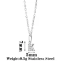 Stainless steel letter K pendant necklace with sparkling zirconia crystals for women and girls. - Letter K / Steel