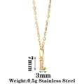 Gold Stainless Steel Letter L Pendant Necklace with Zirconia Stones Variant Item. - Letter L / Gold