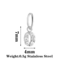 Stainless steel letter O zirconia pendant charm for DIY necklaces and earrings accessories. - Letter O / Steel