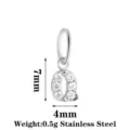 Stainless Steel Letter Q Zircon Pendant DIY Necklace Earring Jewelry Accessory A-Z - Letter Q / Steel