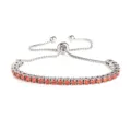 Splendido bracciale tennis in acciaio inox da 3mm con zirconi arancioni e chiusura scorrevole. - Colore Acciaio Pietra Rossa