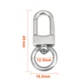 Mousqueton pivotant en acier inoxydable porte-clés fermoir argenté pour accessoires de bijoux - 45x18.5x12.5mm / Acier