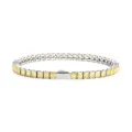Stainless steel square yellow cubic zirconia tennis bracelet fashion jewelry item - 16cm / 3MM Steel Color Square Yellow