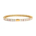 Bracelet tennis en acier inoxydable avec des zircons carrés roses et blancs alternés. - Or 3MM Carré 3 Blanc + 1 Rose