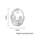 Stainless steel leopard pendant jewelry component, dimension 42x33mm, 13g weight accessory. - Leopard Style A / Silver