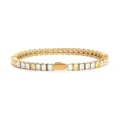Gold stainless steel square zircon tennis bracelet for women fashion hip hop jewelry daily wear - 3MM Gold Color Square 3 White + 1 Yellow