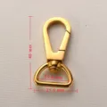 Gold metal swivel snap hook for bags, durable lobster clasp with size marks, 40mm length. - 33x16x11.8mm / Gold